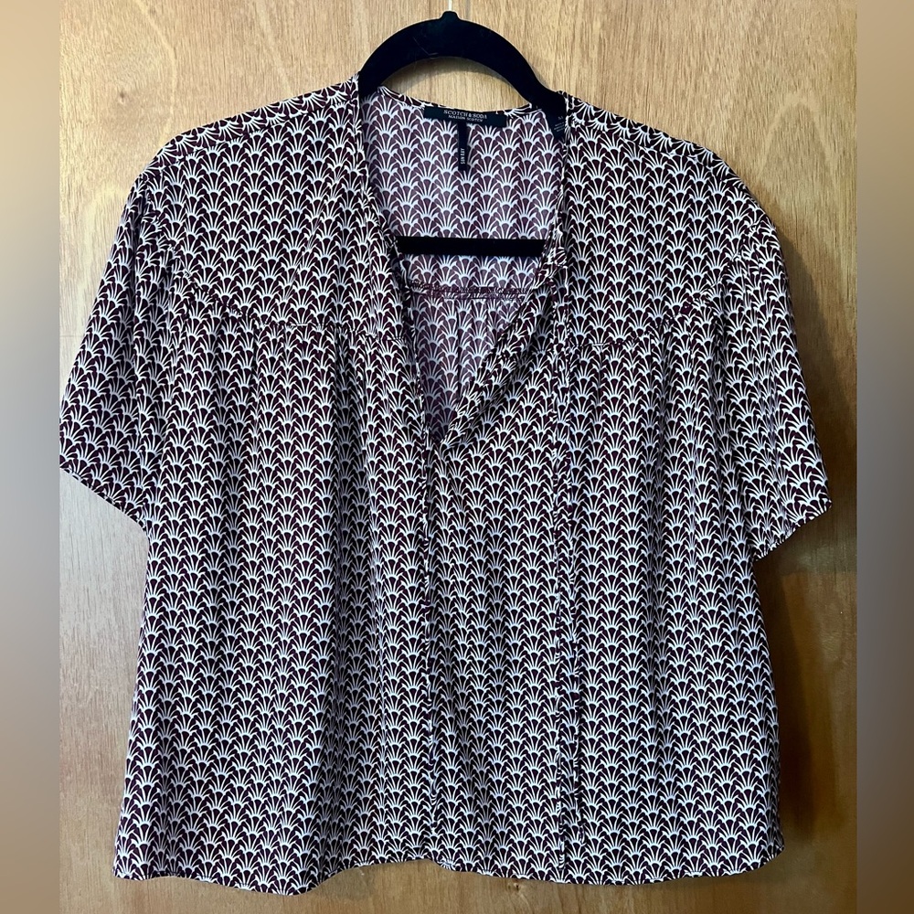 Scotch & Soda Plum and White Patterned Top
